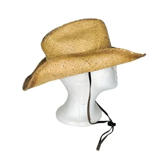 Monte Carlo Straw Raffia Bullhide Hat Co Western Rockabilly Boho Cowboy Size XL - Picture 8 of 11